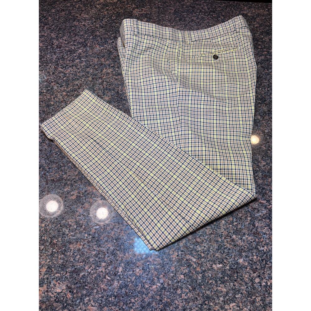 Score Michail Men's Packer Slim Fit Plaid Pants Size 36